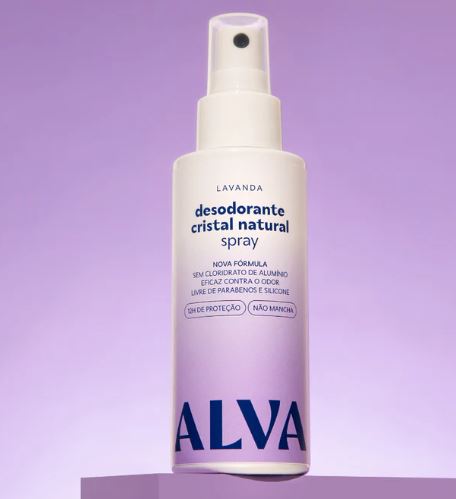 Desodorante Spray Cristal Natural Lavanda Vegano 30ml Alva