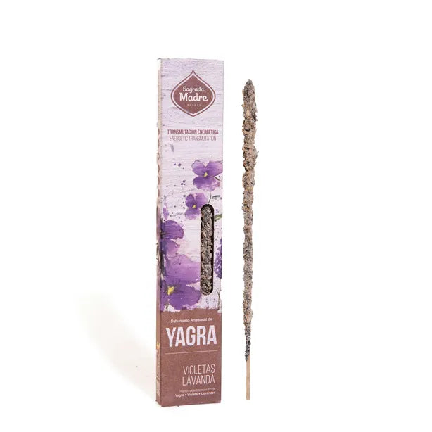 Incenso Natural Yagra Violeta e Lavanda 8 Varetas - Sagrada Madre