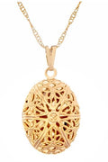 Colar Difusor Relicário Dourado (Formato Oval)