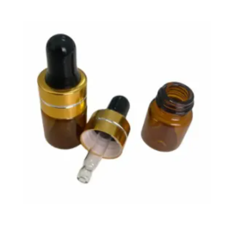 Frasco Conta Gotas 2ml - Tampa dourada