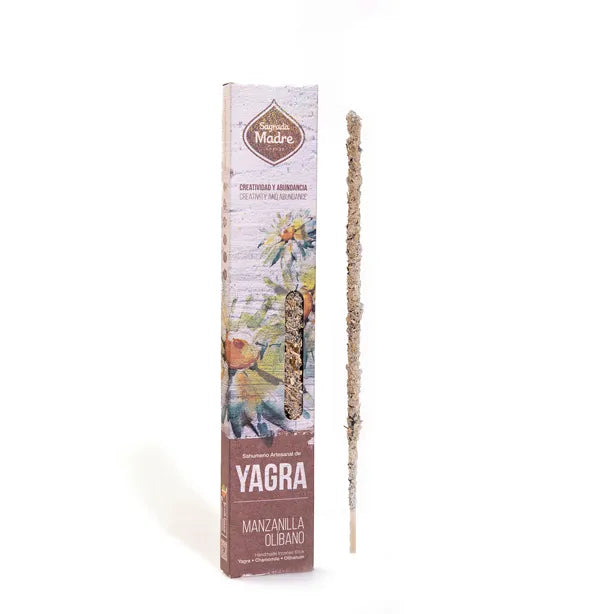 Incenso Natural Yagra Camomila e Olíbano 8 Varetas - Sagrada Madre