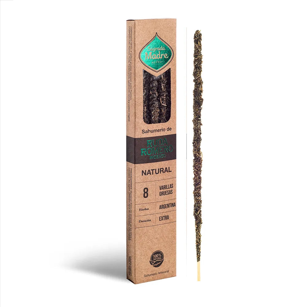 Incenso Natural Ruda, Romero e Incienso (Arruda, Alecrim e Olíbano) 8 Varetas - Sagrada Madre