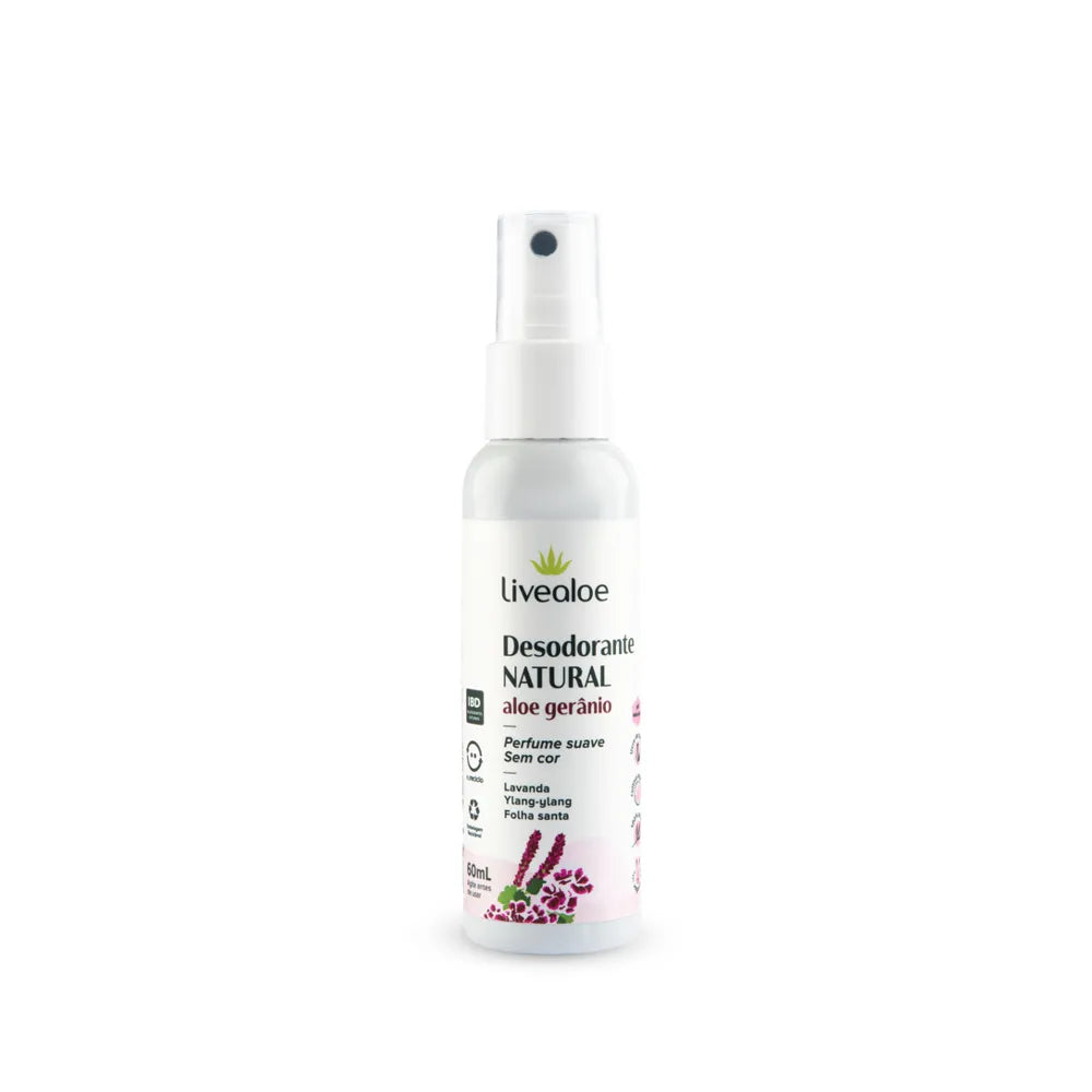 Desodorante Gerânio 60ml - Livealoe